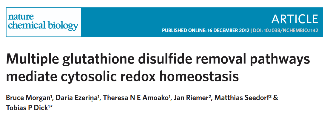 Image for Multiple glutathione disulfide removal pathways mediate cytosolic redox homeostasis